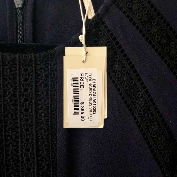 NWT!! Navy Maje Flounced Lace Dress Size 1 (XS) ✨ - Picture 2 of 4